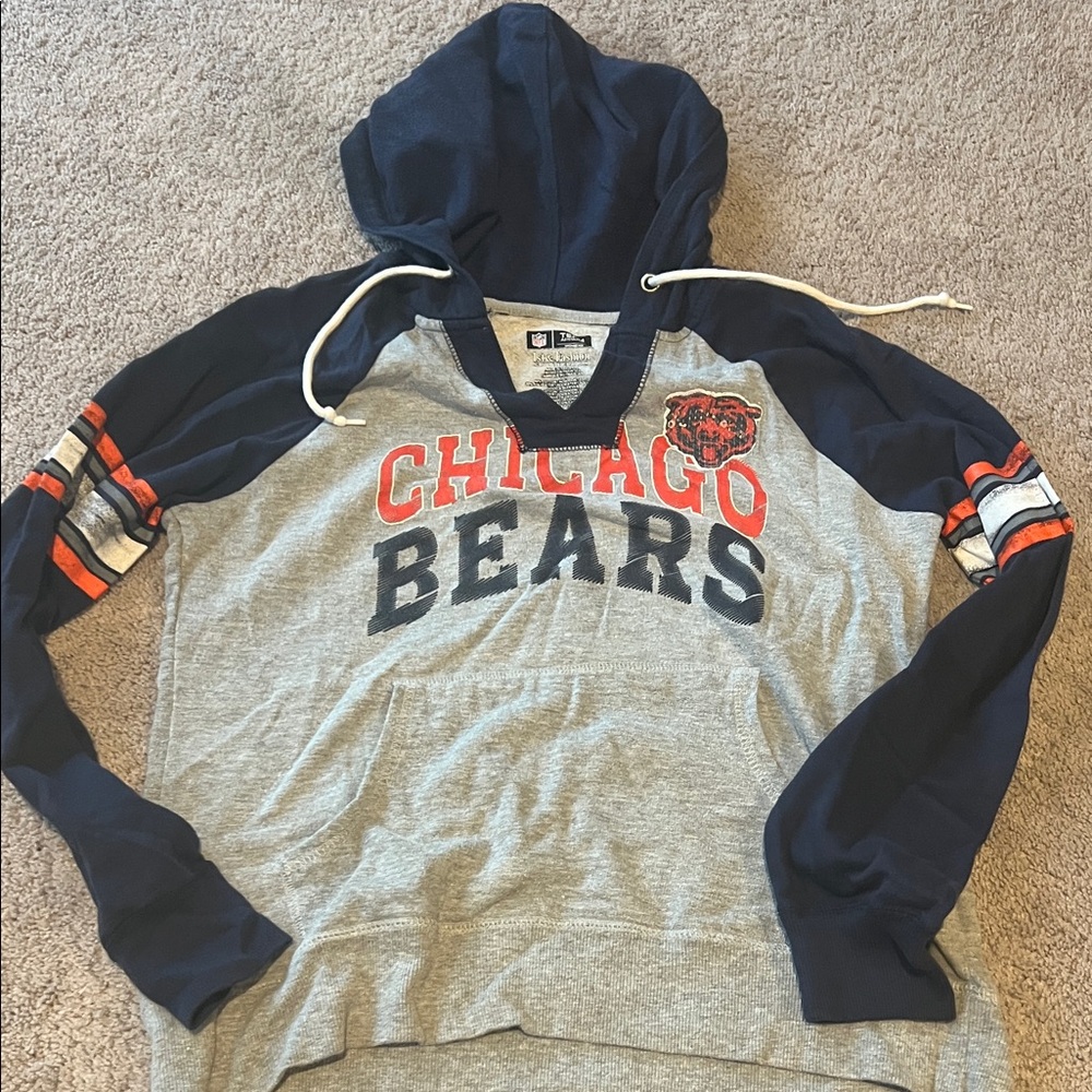 Chicago Bears Women's Navy and Gray Hoodie